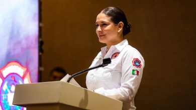 Estefanía Mercado inaugura Congreso Nacional de Bomberos en Playa del Carmen
