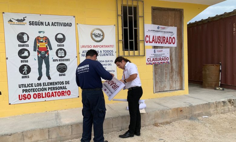 Gobierno de Isla Mujeres clausura banco de materiales ilegal en Zona Continental