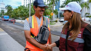 Mara Lezama supervisa repavimentación en el Bulevar Kukulcán de Cancún