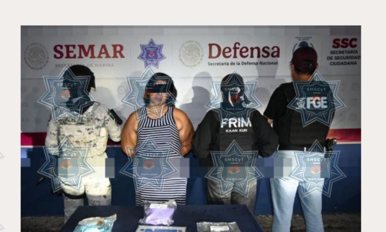 Detenida mujer en Cancún con marihuana y cristal por narcomenudeo