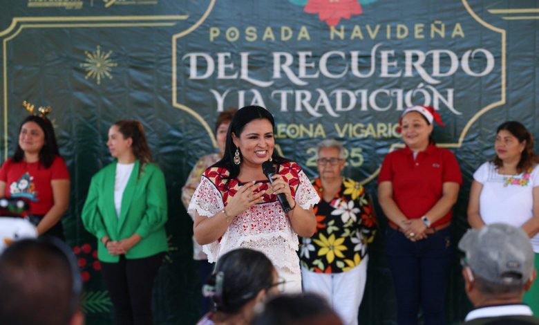 Blanca Merari celebra Posada Navideña con adultos mayores de Leona Vicario