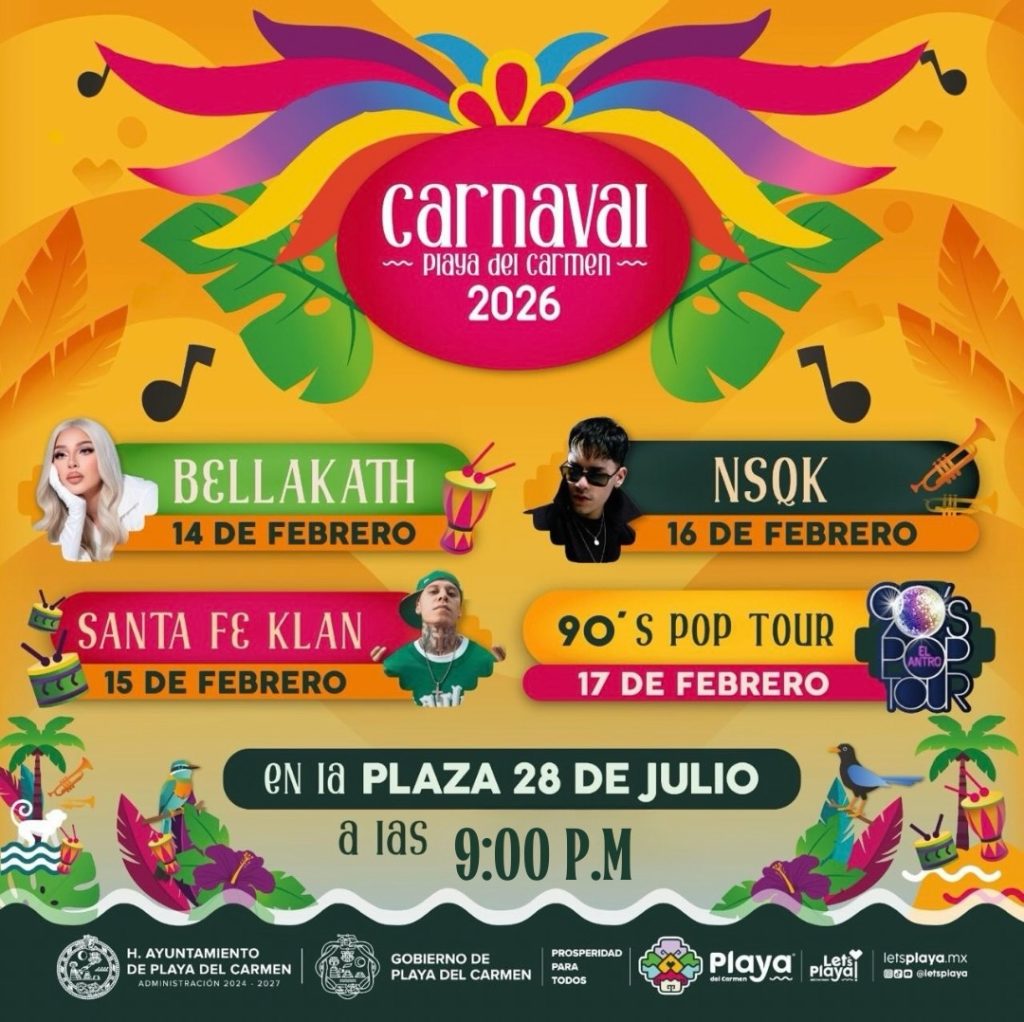 NSQK, Bellakath y Santa Fe Klan gratis en el Carnaval de Playa del Carmen