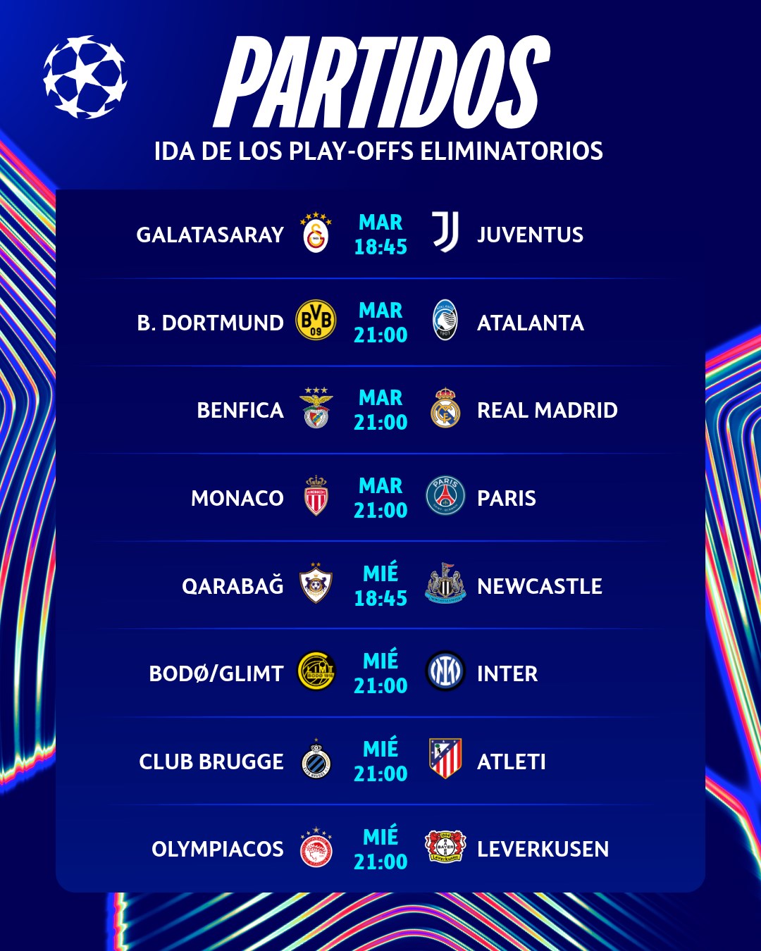 ¡Regresa la Champions! El Real Madrid se juega la vida en Lisboa y todos los partidos imperdibles
