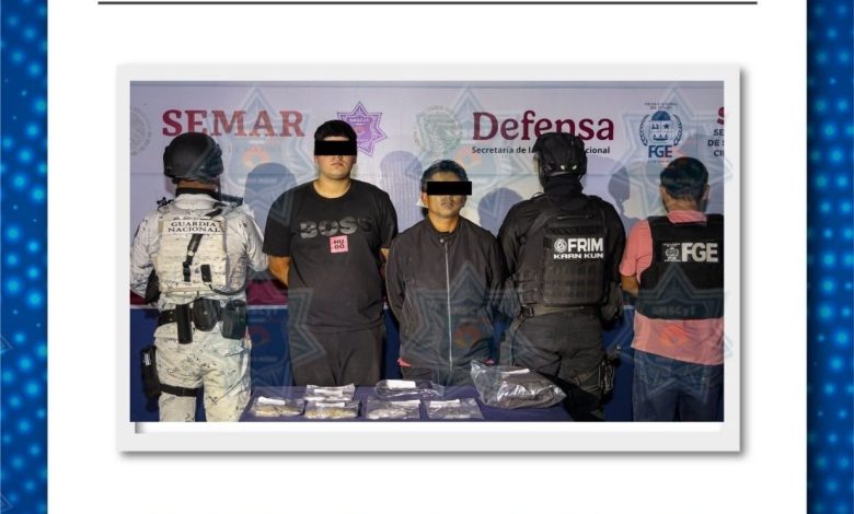 Operativo Blindaje Cancún: Caen dos sujetos con más de 140 dosis de droga