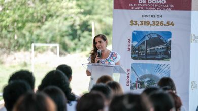 Mara Lezama inaugura nuevo domo para estudiantes en Puerto Morelos